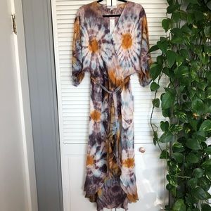 Young Fabulous & Broke tie die wrap dress, size M